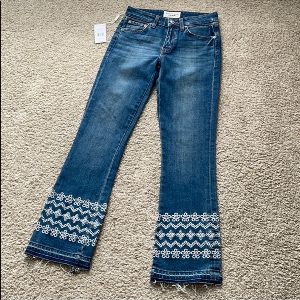 NWT Derek Lam Denim Jane embroidered jeans
